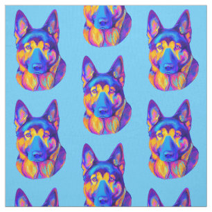 Schäferhund-Hund in den Farben Stoff