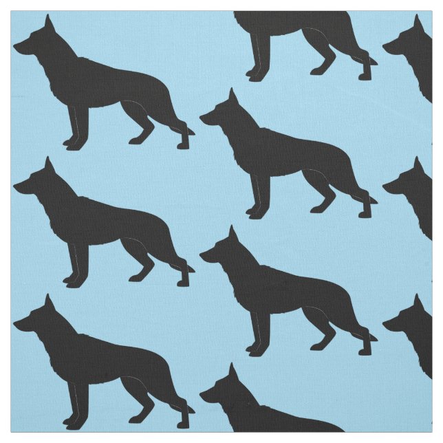 Schäferhund-Hund in der Silhouette Stoff (Muster)