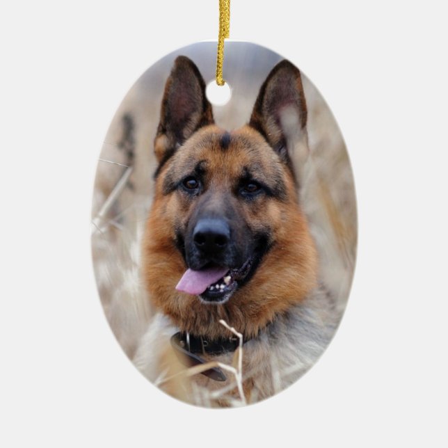 Schäferhund-Hund Keramik Ornament (Vorne)