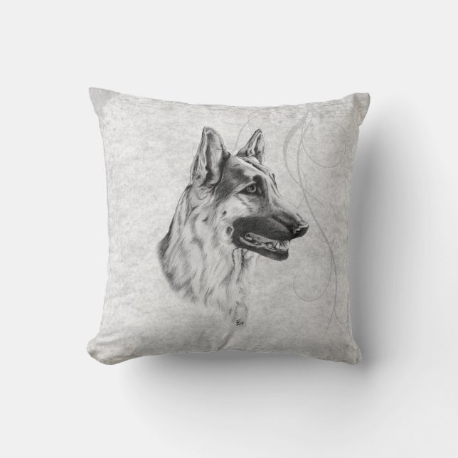 Schäferhund-Hund Kissen (Vorderseite)