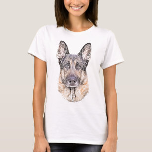 Schäferhund-Hund skizzierte Grafik T-Shirt