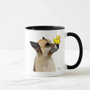 Schäferhund-Hund und Ente Tasse