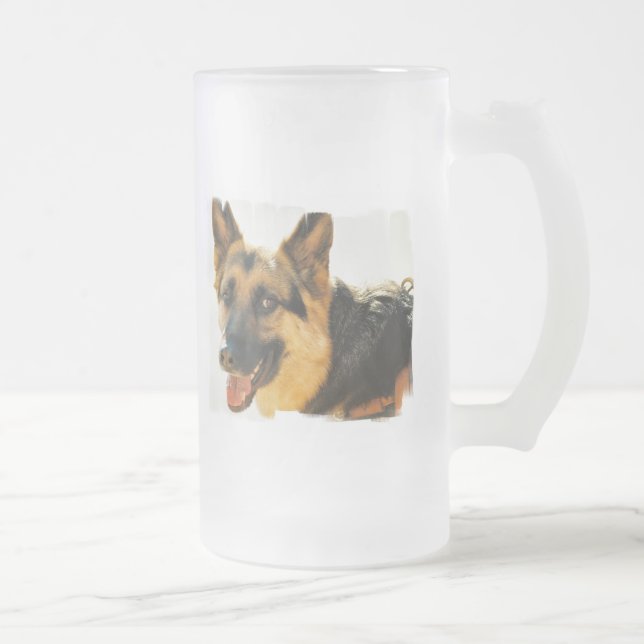 Schäferhund-HundeFoto-mattierte Tasse (Rechts)