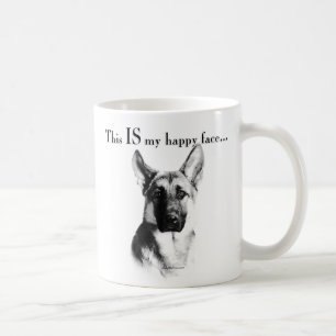 Schäferhund-Hundeglückliches Gesicht Tasse