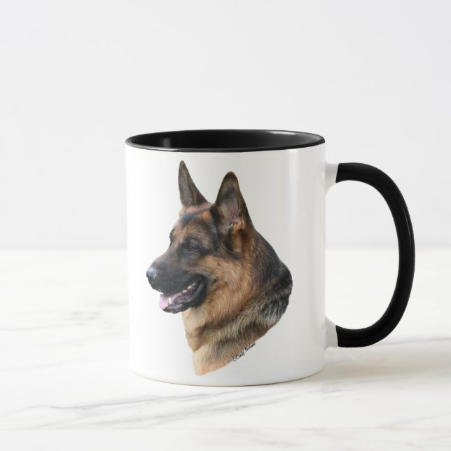 Schäferhund-Hundeheadstudy Tasse (Rechts)