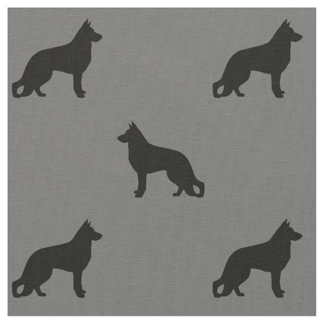 Schäferhund-HundeSilhouette-Muster Stoff (Nahaufnahme)