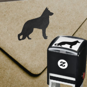 Schäferhund-HundeSilhouette Permastempel