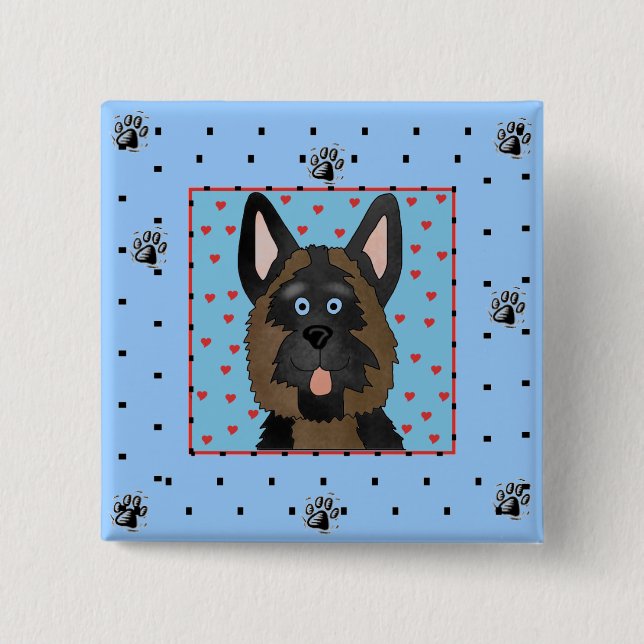 Schäferhund-Hundet-shirts und -geschenke Button (Vorderseite)