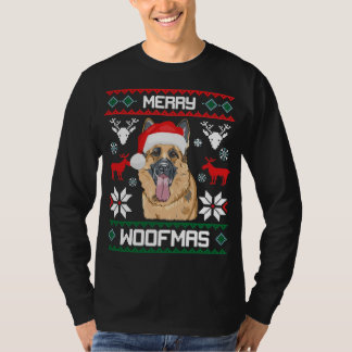 Schäferhund-Hundfröhliches Woofmas T-Shirt