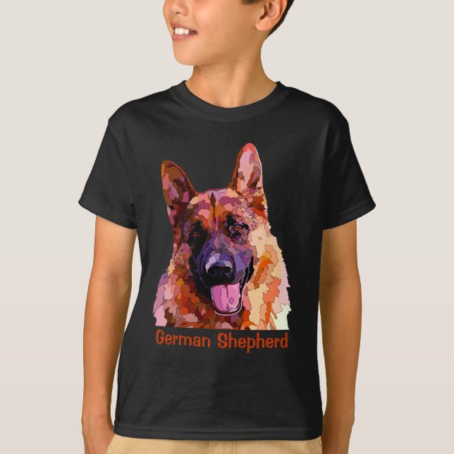 Schäferhund in den hellen Farben T-Shirt (Vorderseite)