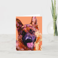 Schäferhund in der hellen Farbgruß-Karte