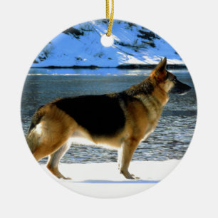 Schäferhund Keramik Ornament