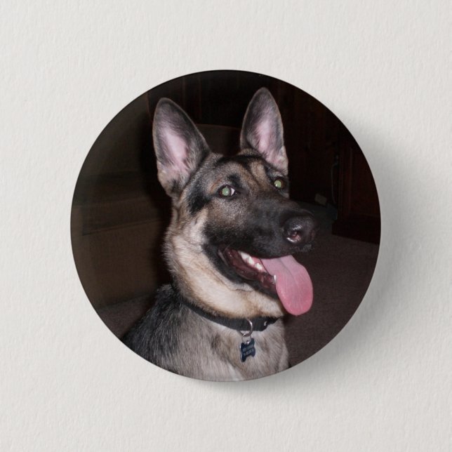 Schäferhund-Knopf Button (Vorderseite)