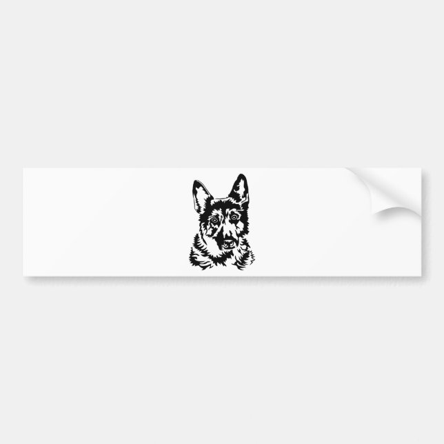 SCHÄFERHUND-KOPF AUTOAUFKLEBER (Vorne)