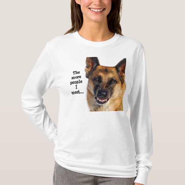 Schäferhund-lang Sleeved T - Shirt (Vorderseite)