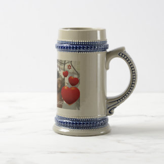 Schäferhund-Liebe grau/Blau 18 Unze Stein Bierglas