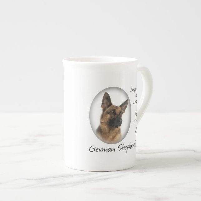 Schäferhund-Mama-Knochen-China-Tasse Prozellantasse (Vorderseite Rechts)