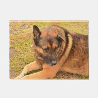 Schäferhund mit einem schlaffen Ohr Fußmatte