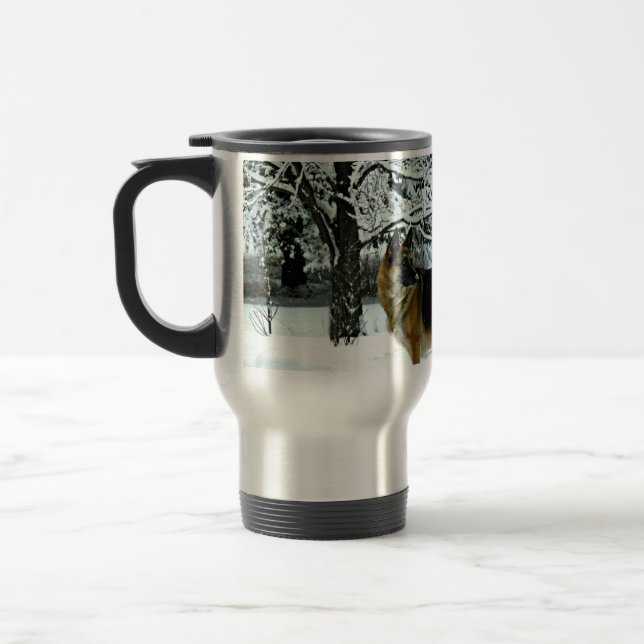 Schäferhund-Pendler-Kaffee-Tasse Reisebecher (Links)