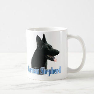 Schäferhund-(schwarzer) Name Kaffeetasse
