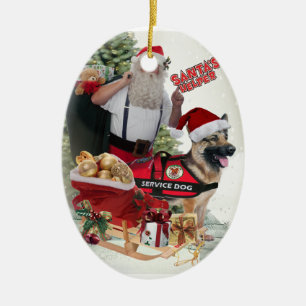SCHÄFERHUND Service-Hundesankt Helfer Keramik Ornament
