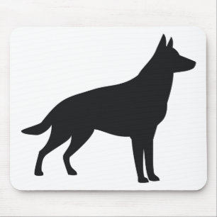 Schäferhund-Silhouette Mousepad