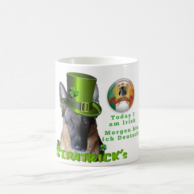 Schäferhund St. Patricks Tages Kaffeetasse (Mittel)