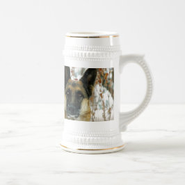Schäferhund Stein Bierglas