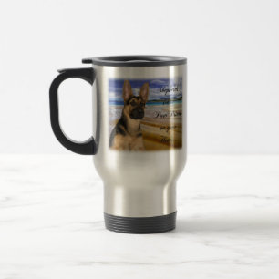 Schäferhund-Tatzen-Drucke Reisebecher