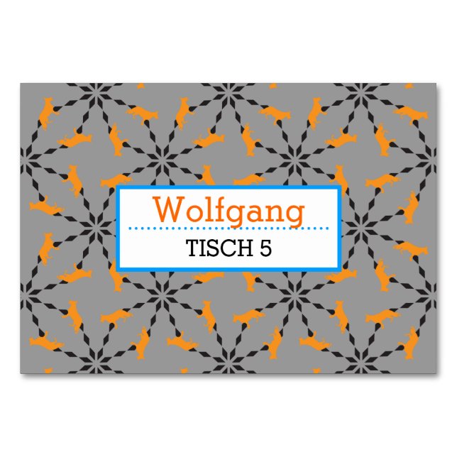 Schäferhund Tischkarten Tischnummer (Vorderseite)