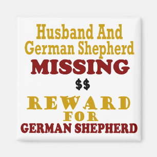Schäferhund u. Ehemann-vermisste Belohnung für Magnet