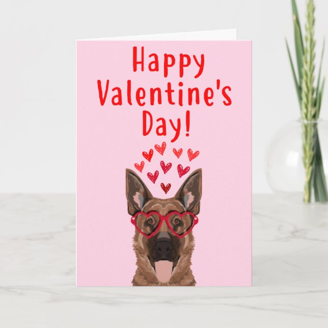 Schäferhund-Valentinstag-Karte Feiertagskarte (Vorderseite)