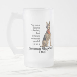 Schäferhund-Vater Stein Mattglas Bierglas