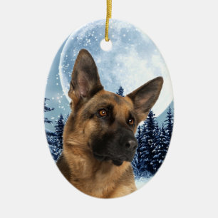 Schäferhund-Verzierung Keramik Ornament
