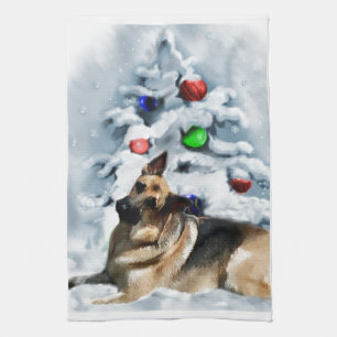 Schäferhund-Weihnachten Handtuch