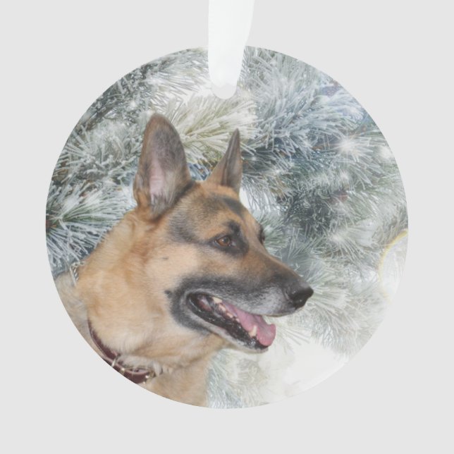 Schäferhund-Weihnachten Ornament (Vorderseite)