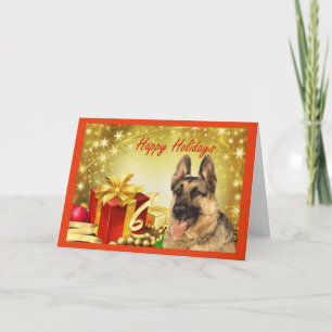 Schäferhund-Weihnachtskarten-Geschenke Feiertagskarte