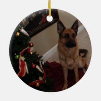 Schäferhund-Weihnachtsverzierung Keramikornament