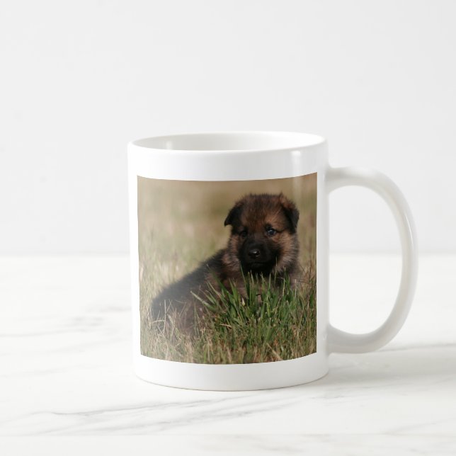 Schäferhund-Welpe "der Ausblick " Tasse (Rechts)