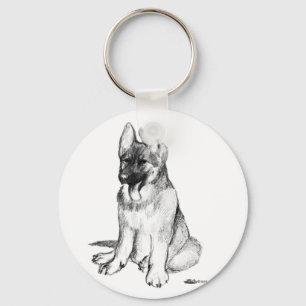 Schäferhund-Welpe Schlüsselanhänger