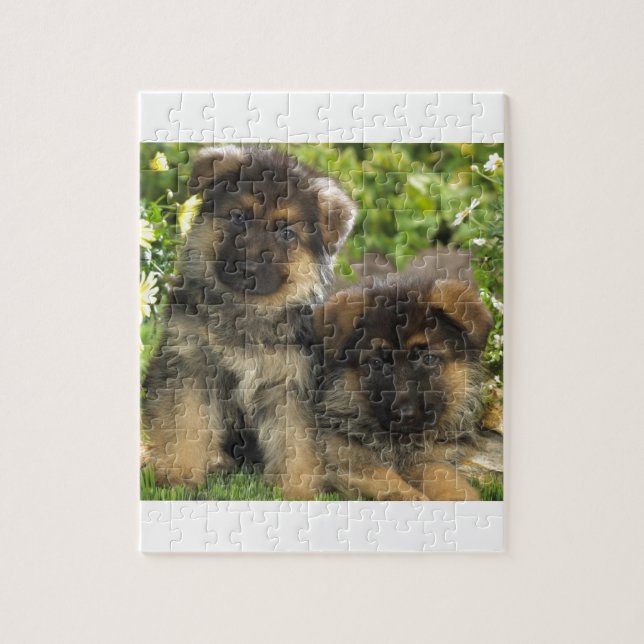 Schäferhund-Welpen Puzzle (Vertikal)