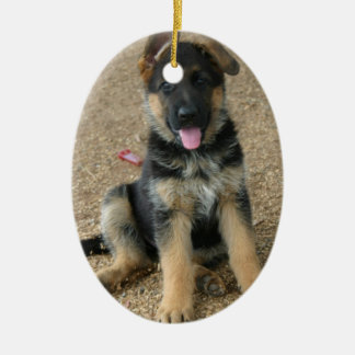 Schäferhund-Welpen-Verzierung Keramikornament