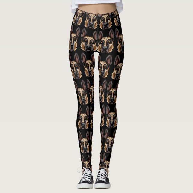 Schäferhunddruck Leggings (Vorderseite)