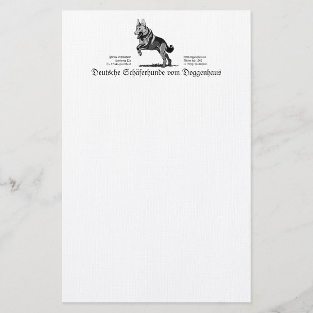Schäferhunde Briefpapier (Vorderseite)