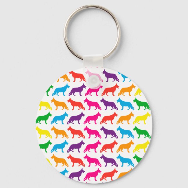 Schäferhunde Regenbogen Schlüsselanhänger (Vorderseite)