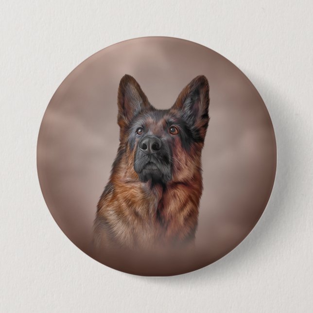 Schäferhundhund Button (Vorderseite)