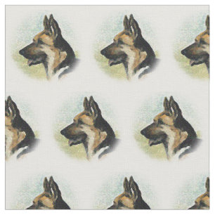 Schäferhundkopf Profil-Hundekunst-Gewebe Stoff