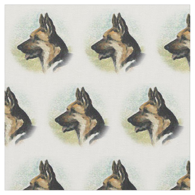 Schäferhundkopf Profil-Hundekunst-Gewebe Stoff (Nahaufnahme)