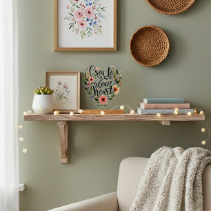 Schaff in mir ein reines Herz floral Acrylschild