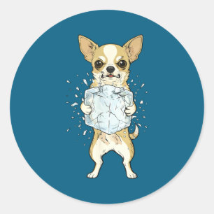 Schaffe Eis ab lustiger Chihuahua kein Eis Hund Me Runder Aufkleber